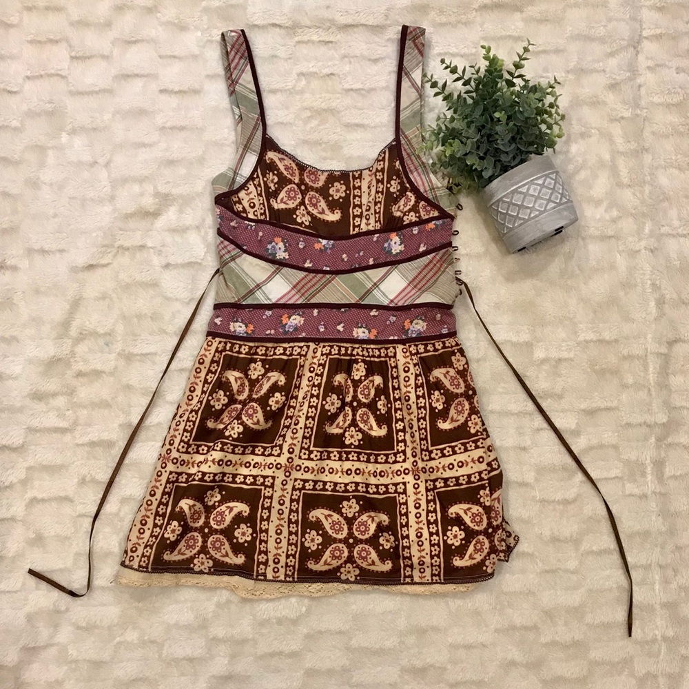 FREE PEOPLE patchwork long shirt/dress